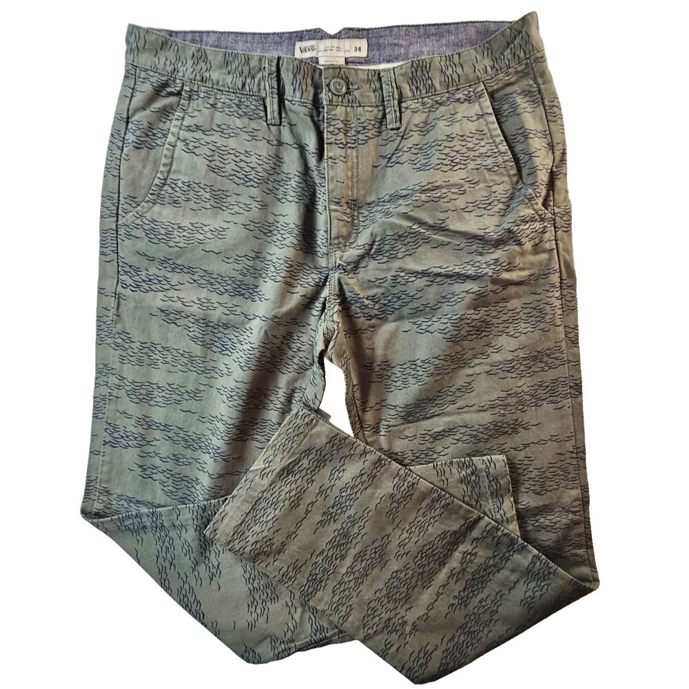 Vans Excerpt Chino Pants Mens 34 All Over Print Pattern Skate Streetwear Rare